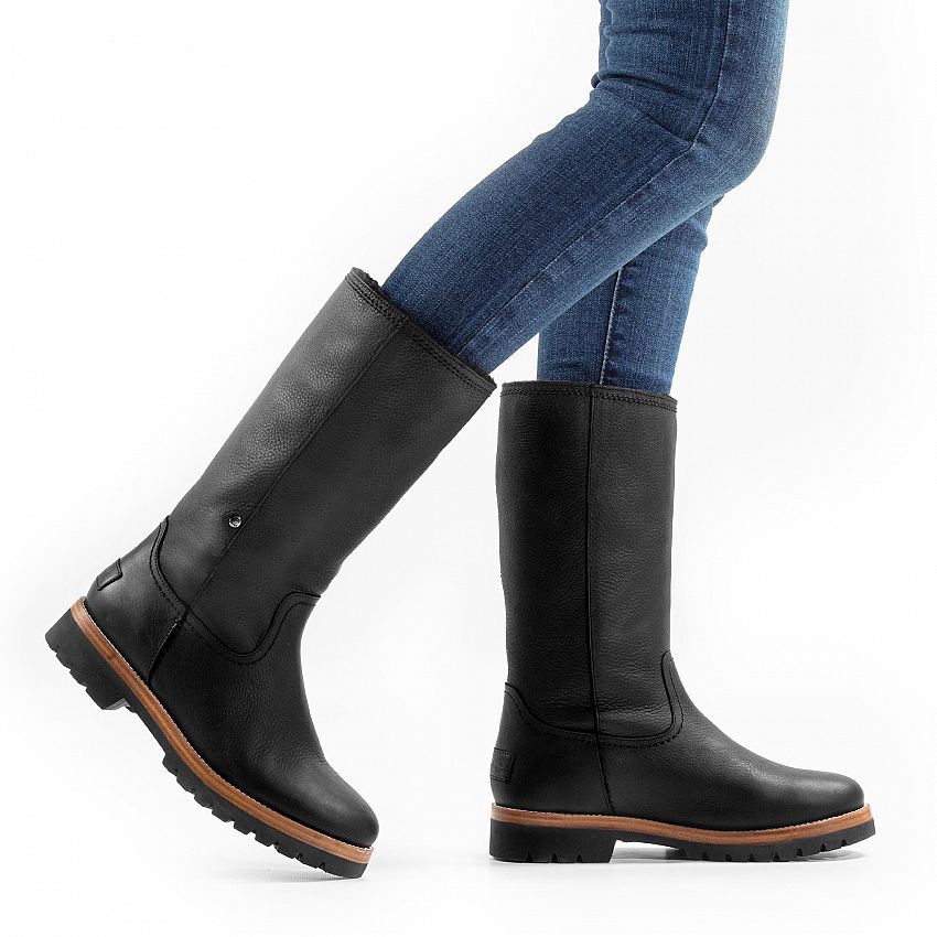 Bambina Black Napa Grass, Flat women's Boot