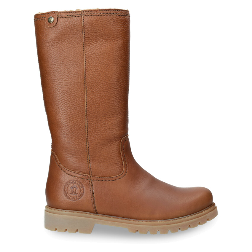 Bambina bark Napa Grass, Leather boots with warm lining