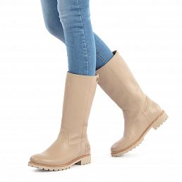 Bambina Taupe Napa, Flat women's Boot