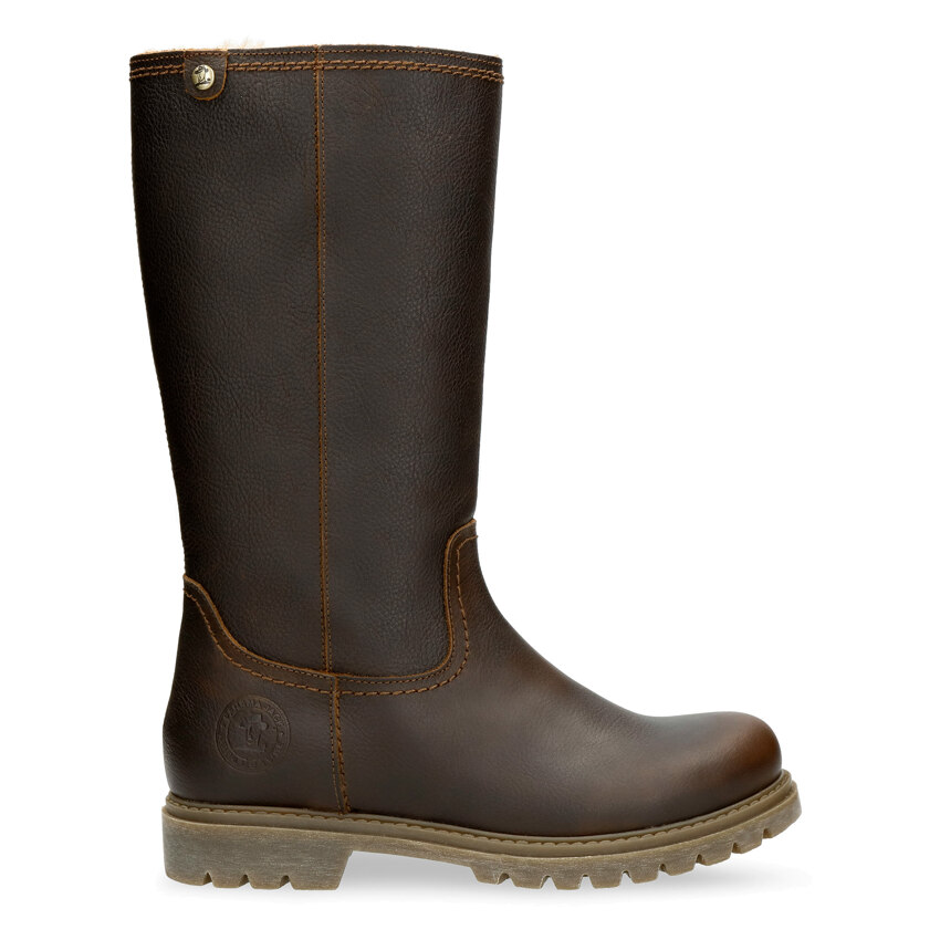 Bambina Chestnut Napa Grass, Leather boots with warm lining