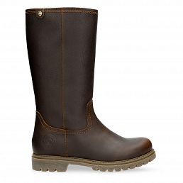 Bambina Chestnut Napa Grass, Leather boots with warm lining