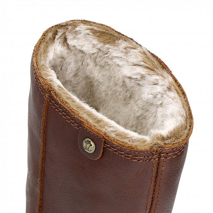 Bambina Chestnut Napa Grass, Flat women's Boot with 