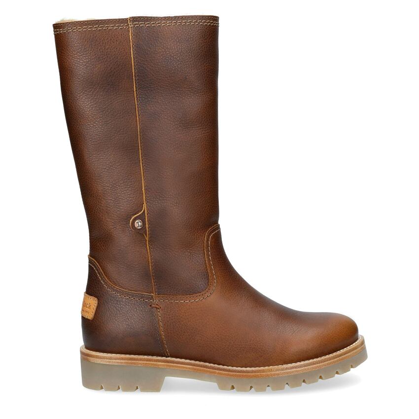 Bambina Bark Napa Grass, Leather boots with warm lining