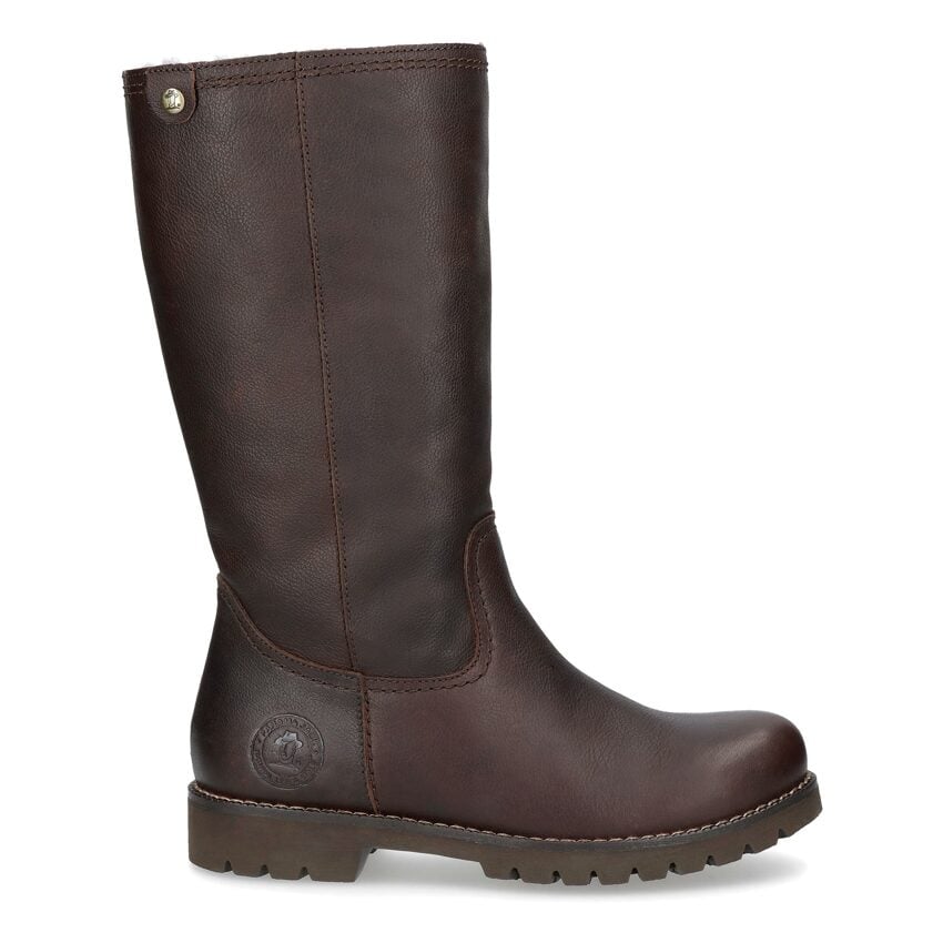 Bambina Igloo Brown Napa Grass, Leather boots with sheepskin lining