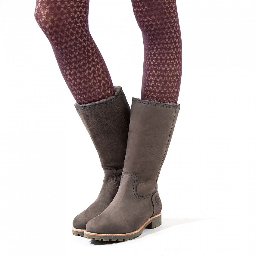 Bambina Igloo Grey Nobuck, Flat women's Boot