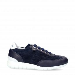 Banus, Womens blue leather shoe with leather lining