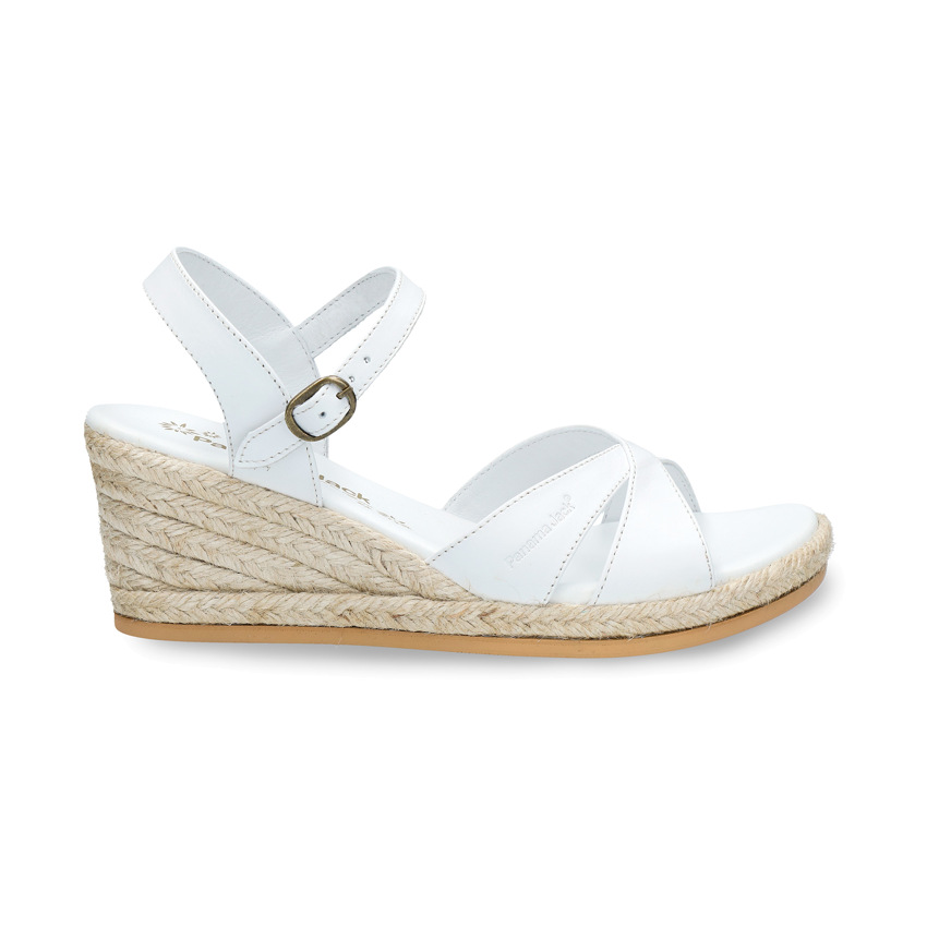 Benisa White Napa, White sandal with a leather lining