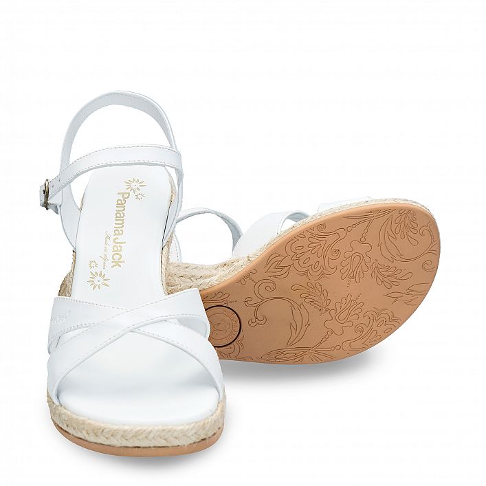 Benisa White Napa, Wedge sandals Made in Spain