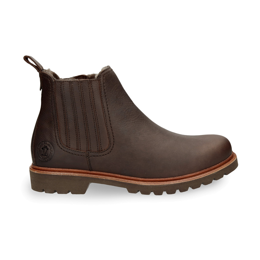 Bill Igloo Brown Napa Grass, Leather ankle boots with sheepskin lining