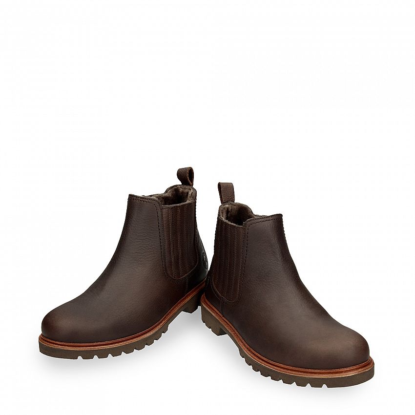 Bill Igloo Brown Napa Grass, Flat men's ANKLE Boot  WATERPROOF Brown Oiled Napa Leather.