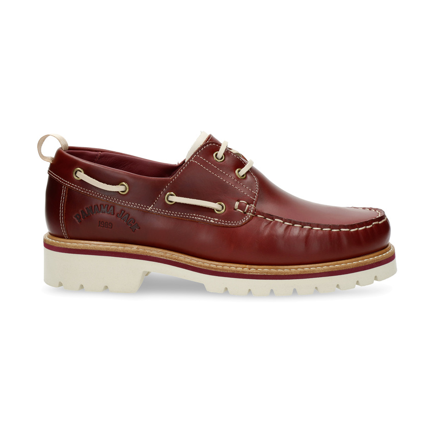 Boat Burgundy Pull-Up, Nautical with leather lining