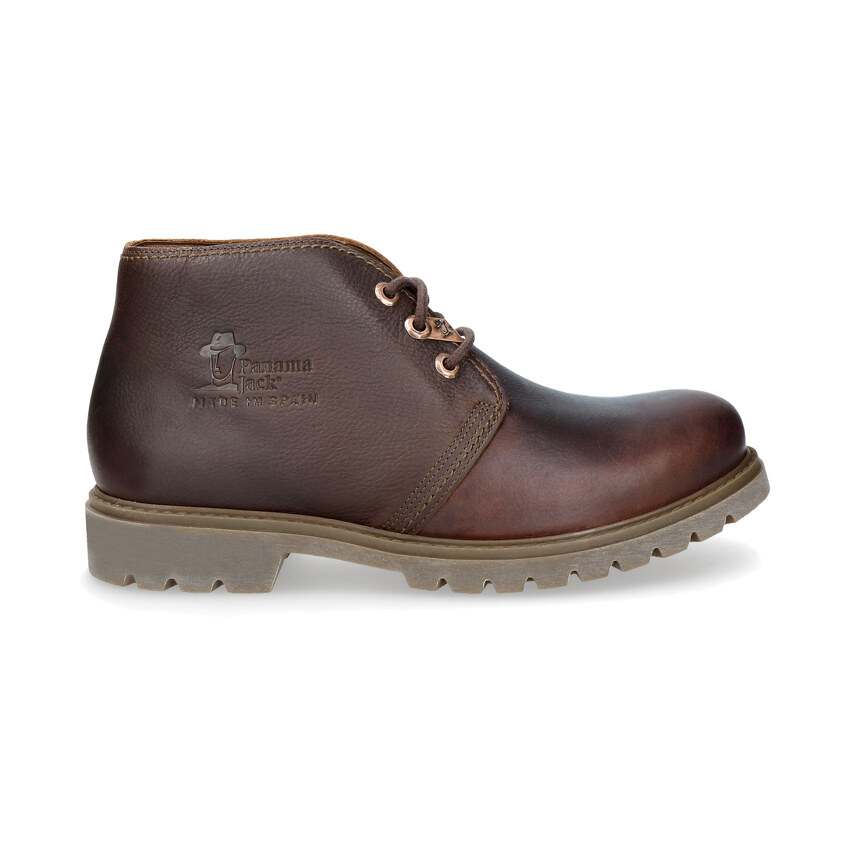 Bota Panama Chestnut Napa Grass, Leather ankle boots with leather lining