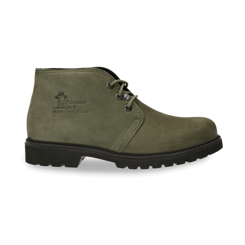 Bota Panama Green Nobuck, Leather ankle boots with leather lining