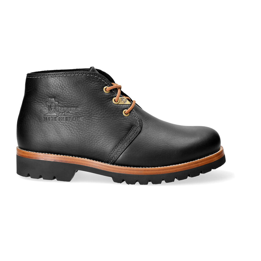 Bota Panama Igloo Black Napa Grass, Leather ankle boots with 100% Sheepskin lining.