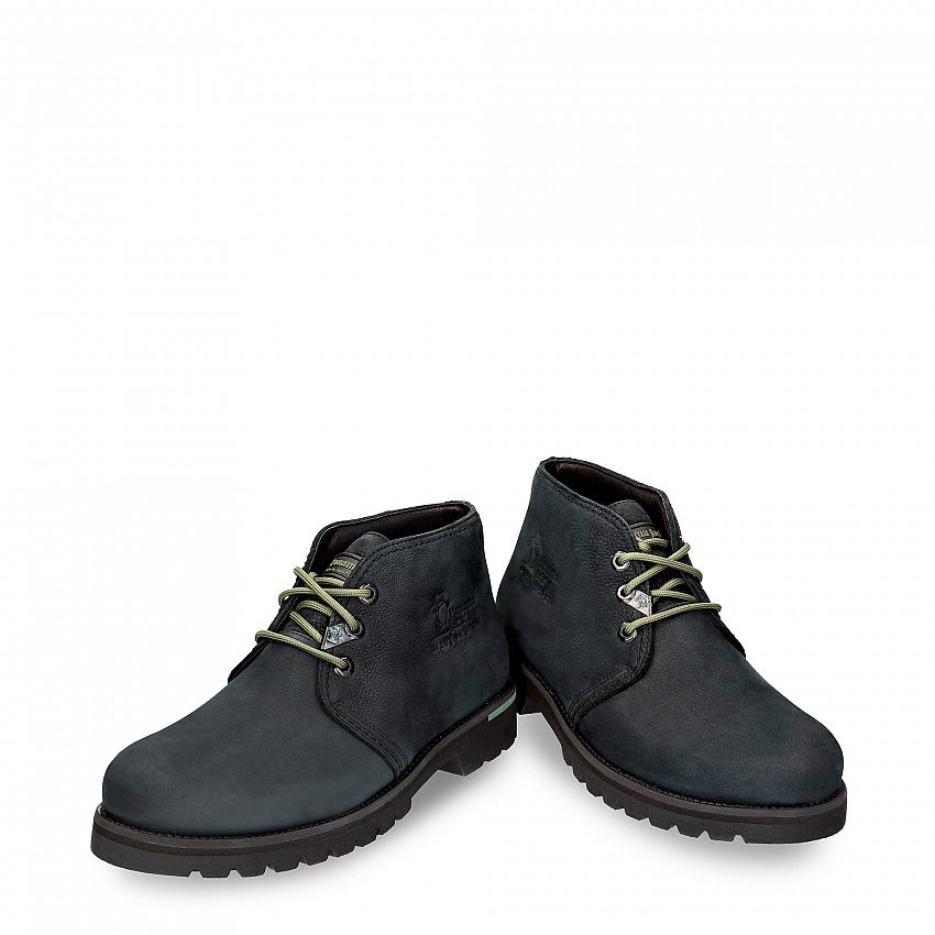 Bota Panama Urban Black Nobuck, Flat men's ANKLE Boot Made in Spain