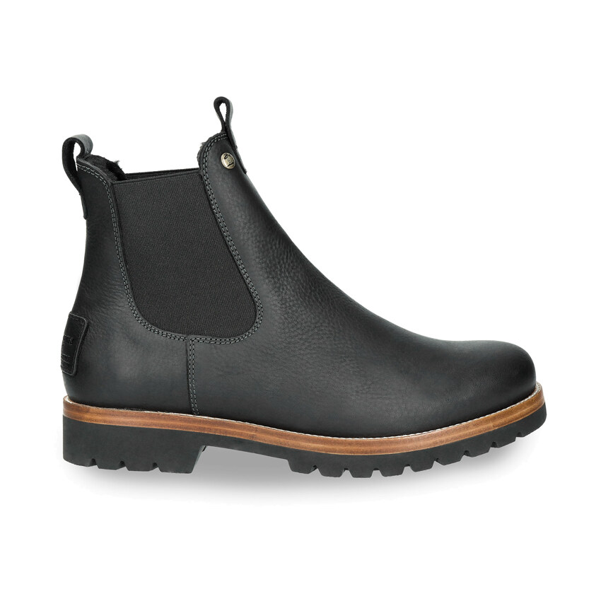 Burton Igloo Black Napa Grass, Leather ankle boots with sheepskin lining