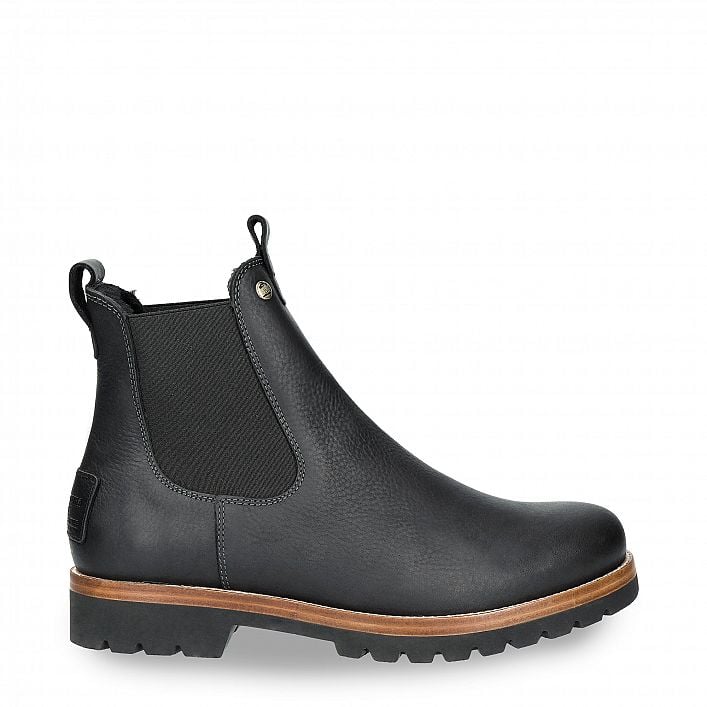 Burton Igloo Black Napa Grass, Leather ankle boots with sheepskin lining