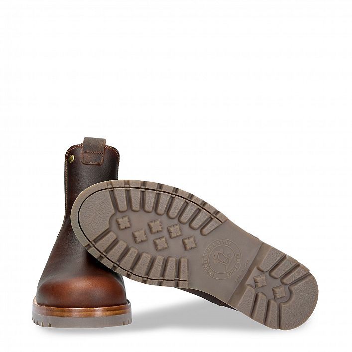 Burton Igloo Chestnut Napa Grass, Flat men's ANKLE Boot  WATERPROOF Chestnut Oiled Napa Leather.