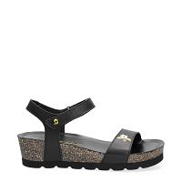 Capri Blossom Black Napa, Woman sandals in leather with leather lining