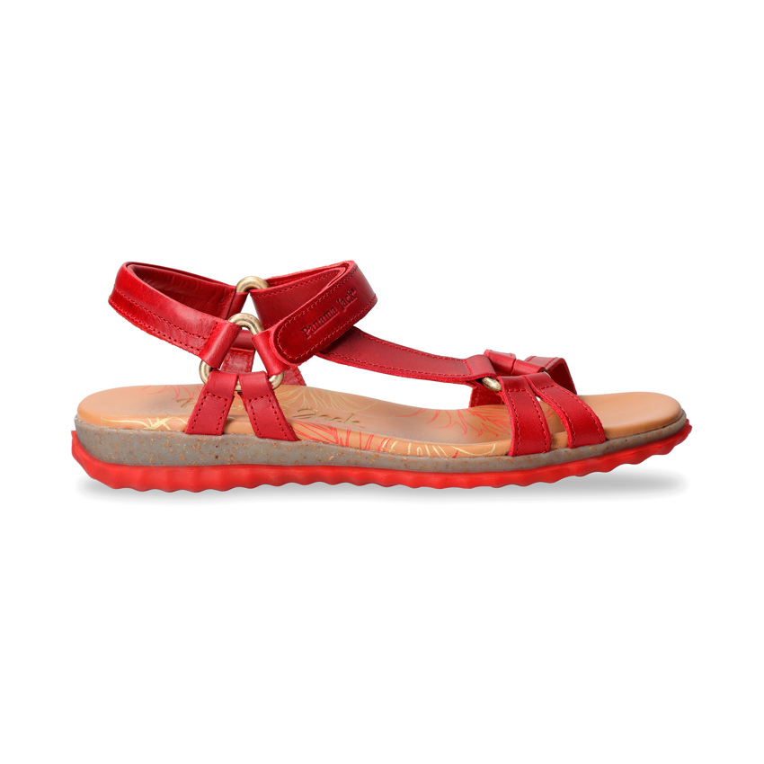 Caribel Red Pull-Up, Woman sandals in leather with leather lining