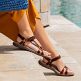 Caribel Clay Cuero Pull-Up, Woman sandals in leather with leather lining