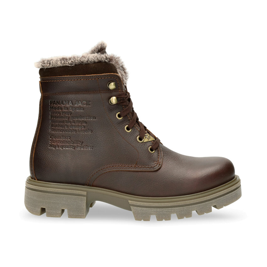 Cedric Chestnut Napa  Grass, Leather boots with warm lining