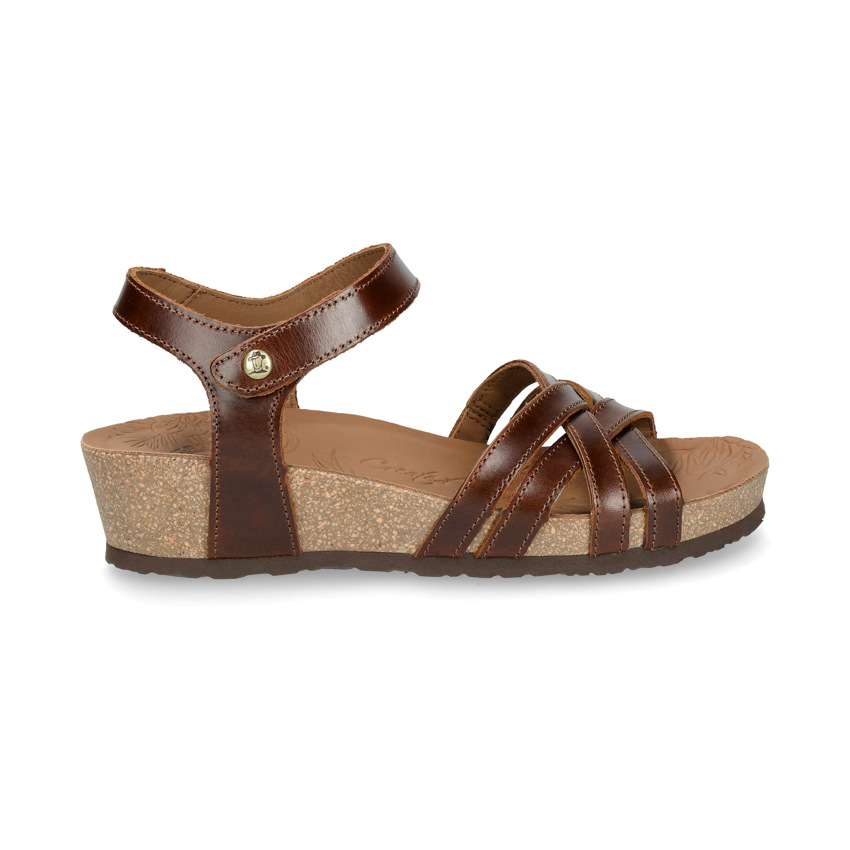 Chia Clay Cuero Pull-Up, Bark sandal with leather lining