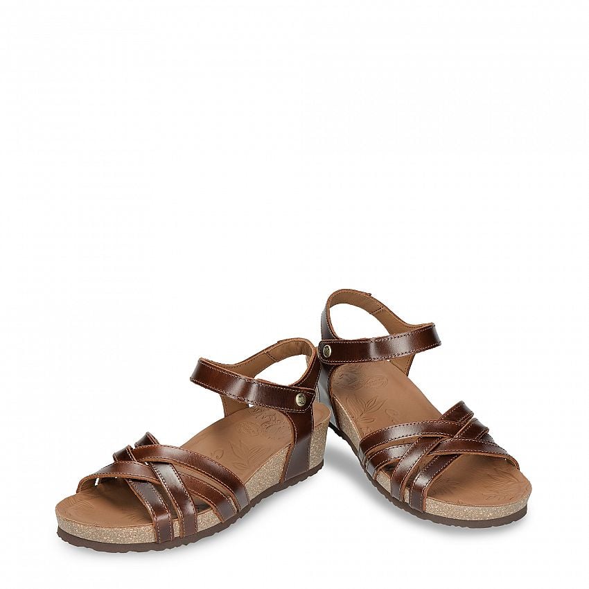 Chia Clay Cuero Pull-Up, Flat woman's sandals Made in Spain