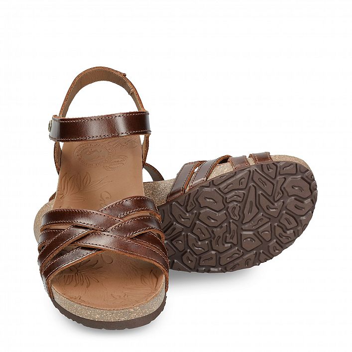 Chia Clay Cuero Pull-Up, Flat woman's sandals  Leather Pull-Up.