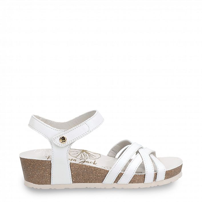Chia Nacar White Napa, White sandal with leather lining
