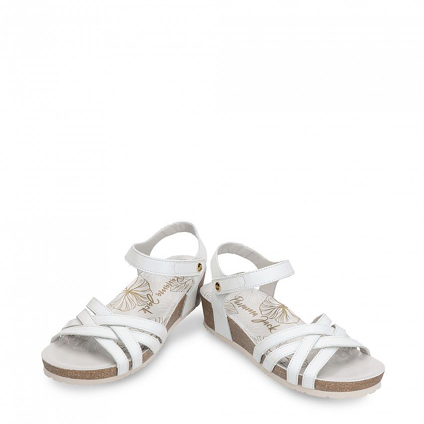 Chia Nacar White Napa, Flat woman's sandals Made in Spain