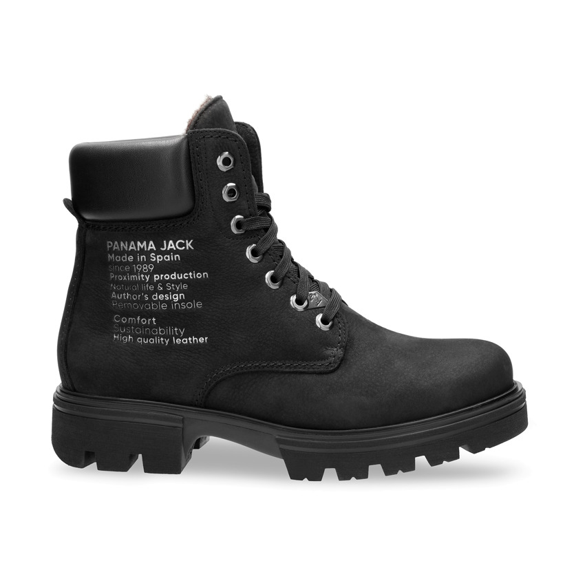 Cody Black Nobuck, Leather boots with warm lining