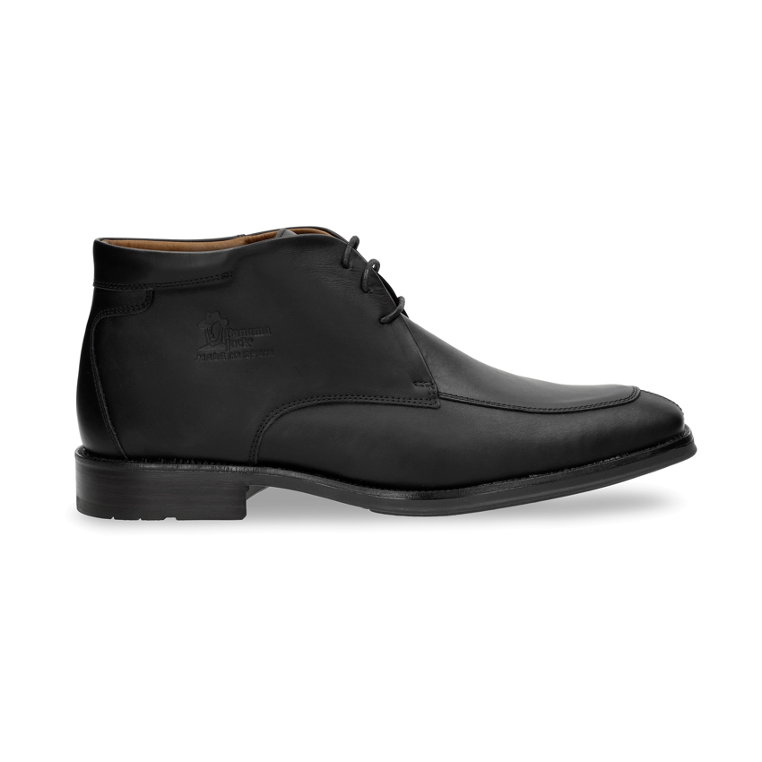 Dani Black Napa, Leather ankle boots with leather lining
