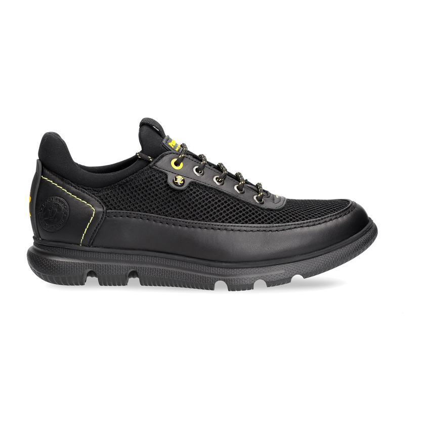 Davor B&Y Black Napa, Mens black leather shoes with lycra lining