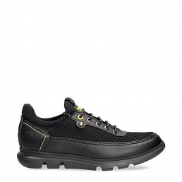 Davor B&Y, Mens black leather shoes with lycra lining