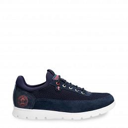 Davor Navy blue Velour, Mens leather shoes with leather lining