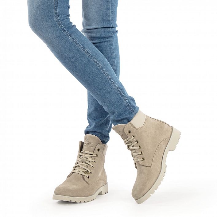 Deva Taupe Velour, Bota de mujer plana