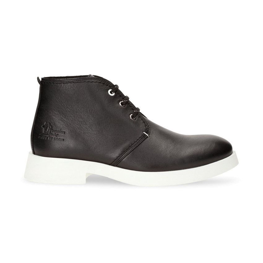 Ean Black Napa, Leather ankle boots with leather lining