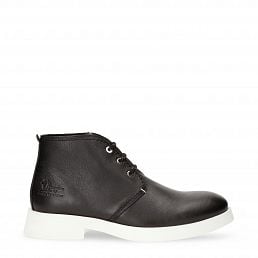 Ean Black Napa, Leather ankle boots with leather lining