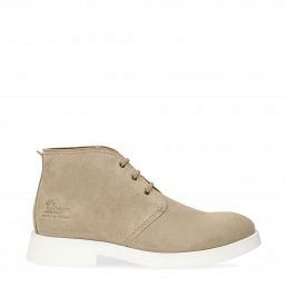 Ean Taupe Velour, Leather ankle boots with leather lining
