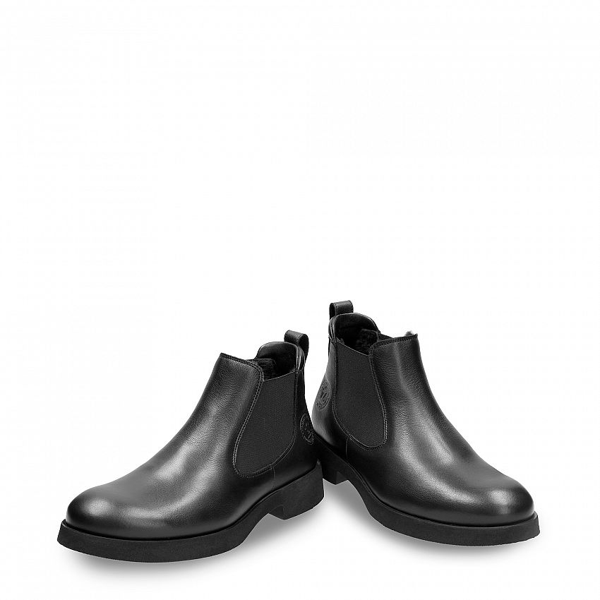 Edwin Igloo Black Napa, Flat men's ANKLE Boot Made in Spain