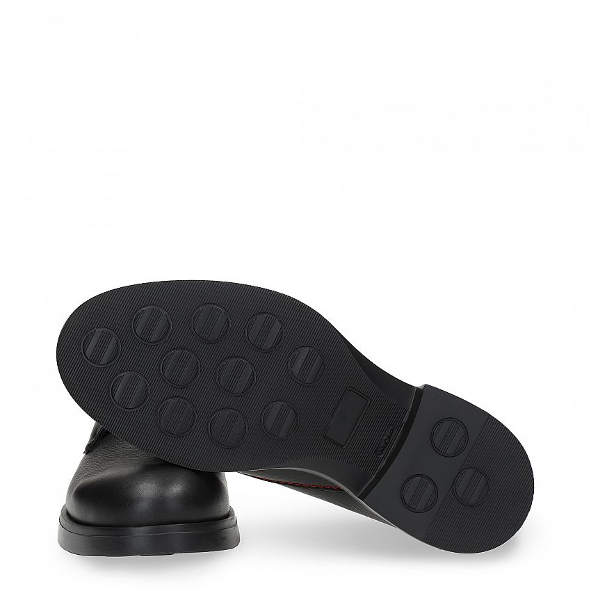 Edy Black Napa, Flat men's Shoe Made in Spain