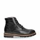 Emery Igloo Black Napa, Leather ankle boots with sheepskin lining