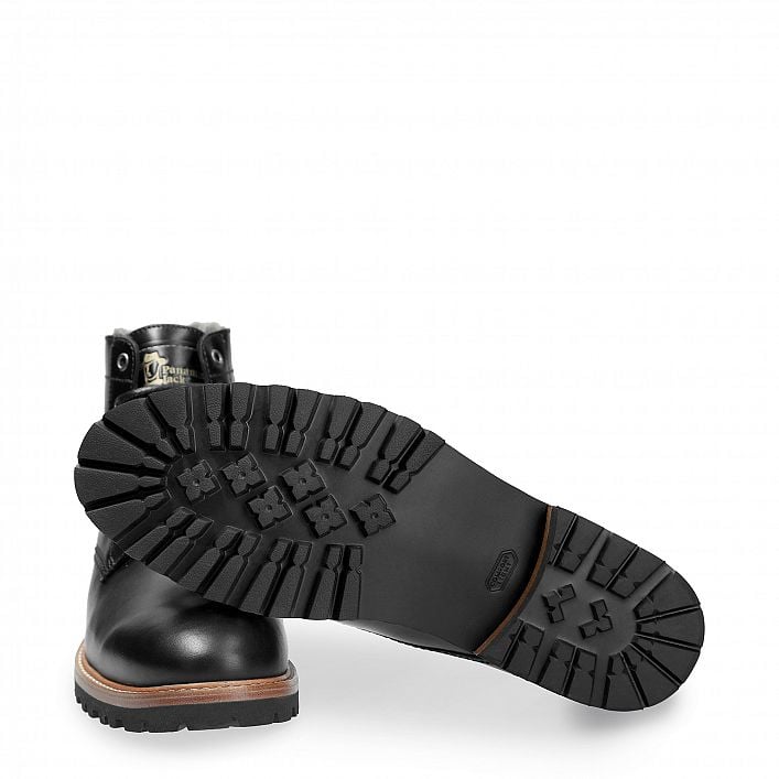 Emery Igloo Black Napa, Flat men's ANKLE Boot  Black Napa Leather.