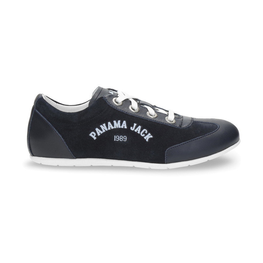 Farum Navy blue Velour, Leather shoe with leather lining