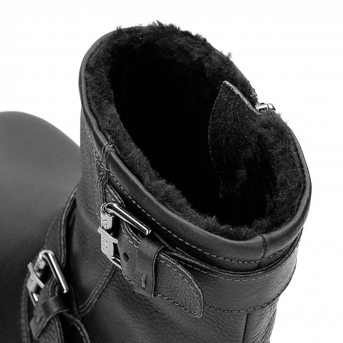 Faust Negro Napa Grass, Bota de hombre con Forro interior de Pelo.