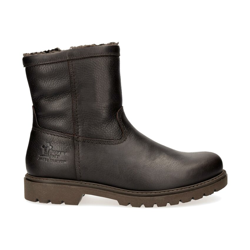 Fedro Brown Napa Grass, Leather boots with warm lining