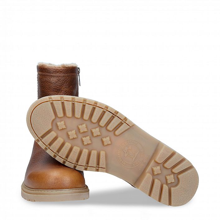 Fedro Cuero Napa, Flat men's Boot  WATERPROOF Tan Oiled Leather.