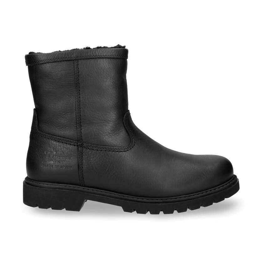 Fedro Black Napa Grass, Leather boots with warm lining