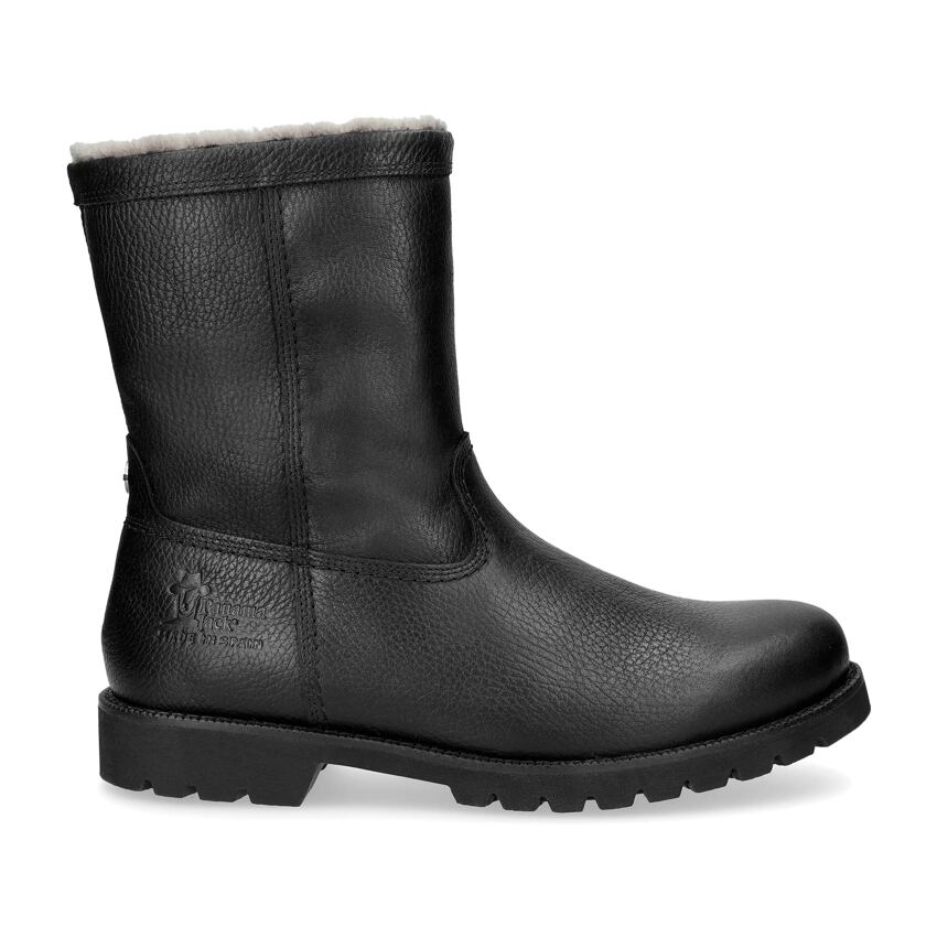 Fedro Igloo Black Napa Grass, Leather boots with sheepskin lining